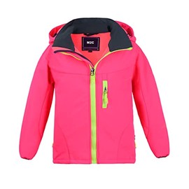 M2C Girls Hooded Waterproof Windbreaker Fleece Lined Softshell Jacket 5T Pink