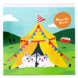 Sunstar Stationery S2835371 Nyanko Biyori Memo Square Camping Tent