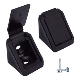 (Pack of 20 pcs) Black Shelf Brackets 20 x 20 mm, Furniture Corner Joints, 90 Degree Plastic Corner Brace Joint, Right Angle, Screws Included (20, Black)