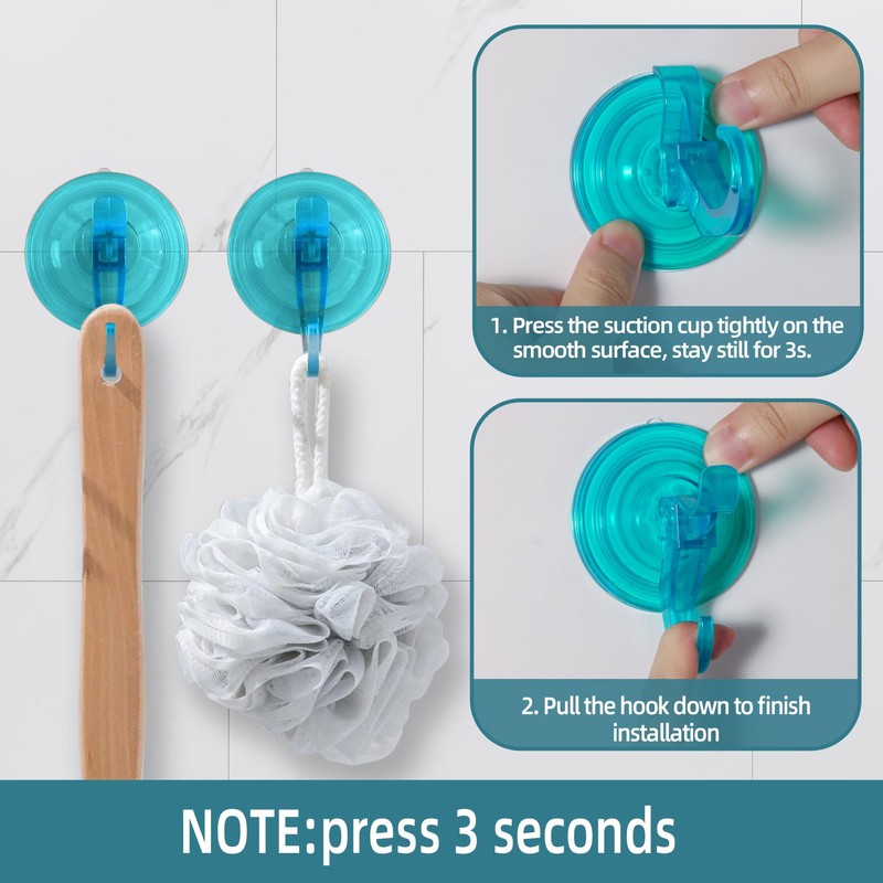 Antimbee Suction Cup Hooks, 5 Pack Shower Wall Suction Cup