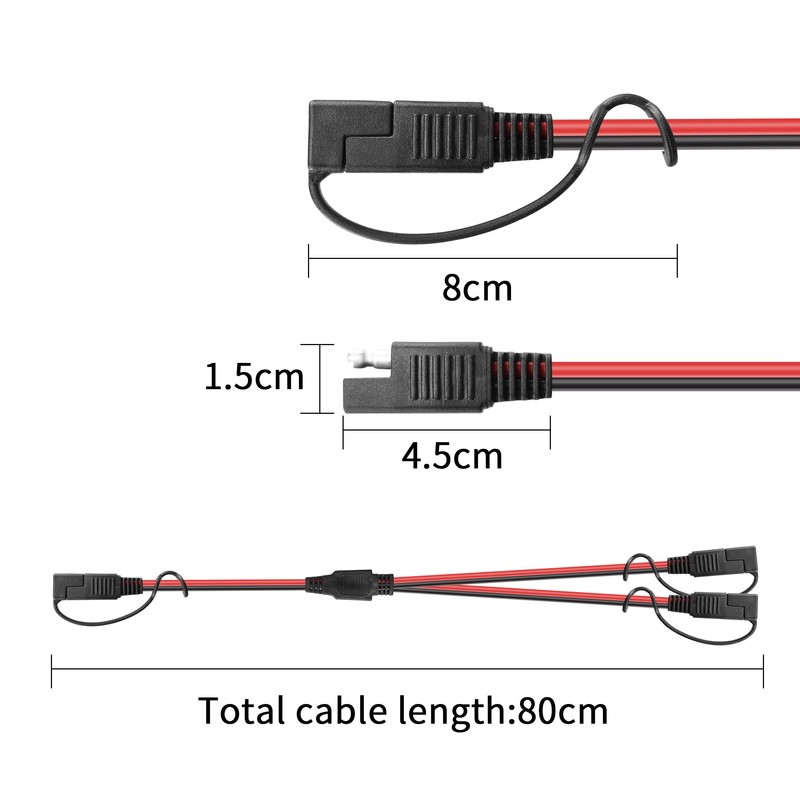 YACSEJAO 14AWG SAE Y Splitter Cable 2FT SAE 1 to