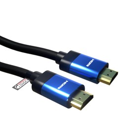 rhinocables - 8K HDMI Cable | High Speed HDR | Braided for Durability | ARC for Soundbar | Universal Compatibility | 1m Length, 8K Blue