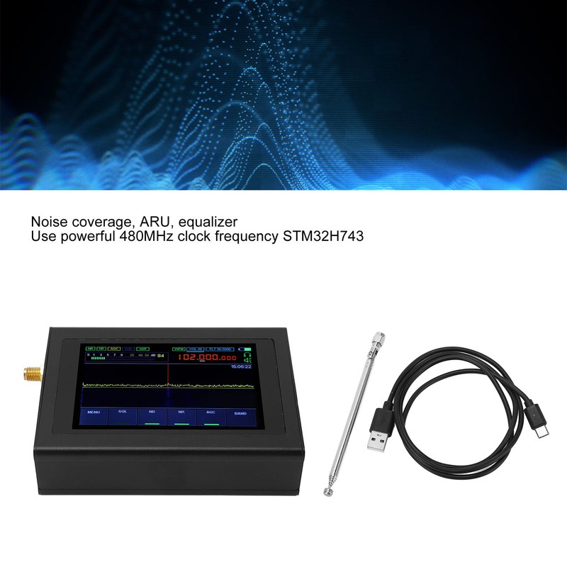 DSP SDR Radio Receiver 50GHz~250MHz 4GHZ~2GHZ Shortwave 3.5in Touching IPS