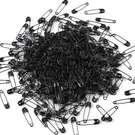 19mm Safety Pins, Small Fastening Pins, Rust Resistant Nickel Plated Steel Set for Crafting, Sewing, Jewelry Making Fabric DIY, Rimming Fastening Clip Button for Garment Hang Tag (Black 1000Pcs)