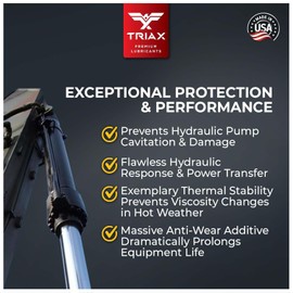 TRIAX Powerflow MV 32 Hydraulic Oil, 6000 Hour Extended Life, Double Anti-Wear, True All Season, -40 F Pour Point (1 Gallon)
