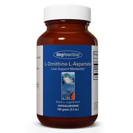 Allergy Research Group L-Ornithine-L-Aspartate Powder - Liver Detox Support Metabolite, Amino Acid Complex, Pure, 3000mg Supplement - 3.5 Oz