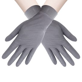 CINECE Women's Silk Gloves, Hand Care, Moisturizing, Heat Retention, Protection, Rough Skin, Sunscreen (Gray)