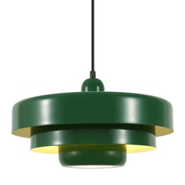 Qepeety Green Mid Century Pendant Light, Adjustable Industrial Chandelier for Kitchen Island, Farmhouse Dining Room, Bedroom, Pantry Ceiling Hanging Light