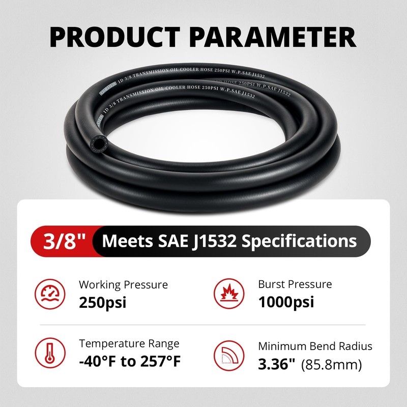 EVIL ENERGY 3/8" Transmission Oil Cooler Hose 10FT 250PSI SAE