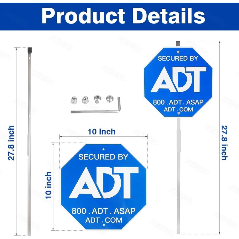 ADT Security Sign - Heavy Duty 28" 100% Aluminum Yard