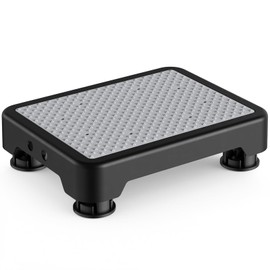 SOYO Mobility One Step Stool, Heavy Duty Indoor Outdoor Non-Slip Small Step Platform Assistive Device for Adult Elderly, Standing Support and Step Riser for Car, Bed, Door, Stair, Bathroom, Black-Gray