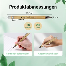 FloraVigo 20 Stück Dankeschön Kugelschreiber Geschenke Holz Kugelschreiber mit Spruch Danke für Alles Kollegen Zitate Druckkugelschreiber Abschied Danksagung Stift Geschenk für Lehrer Mitarbeiter (20)