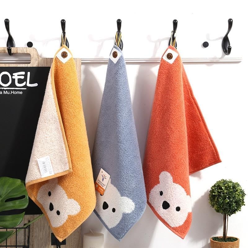 Children's Towel with Loop, Bear, Hand Towel, Kindergarten, Nursery School,