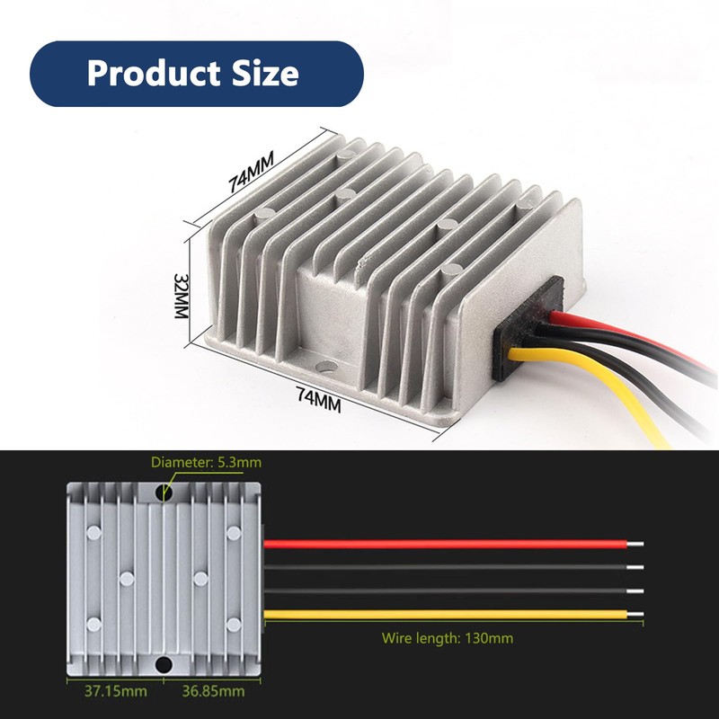 Voltage Converter 8-40V to 12V 10A 120W DC-DC Converter 24V