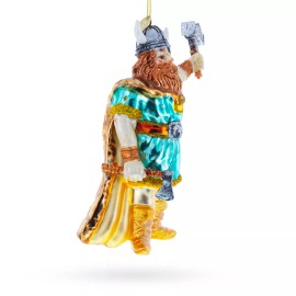 BESTPYSANKY Viking Warrior with Hammer Blown Glass Christmas Ornament
