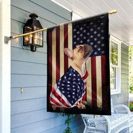 FLAGWIX French Bulldog House Flags, Dog Decor American Flag - 4th of July Decorations for Home, Yard Decor, House Flag 30x40 - Patriotic Dog Decor, Double Sided, Heavy Duty Canvas Flag Indoor Outdoor