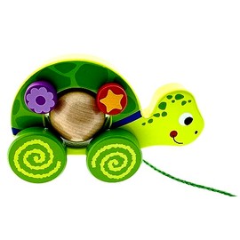 Wooden Pull Along Toy from 1 Year Old Cute Wooden Pull Along Toy Baby Toy Turtle Bear Elephant to Pull Along Wooden Toy Pull Along Elephant Family (Tortoise)