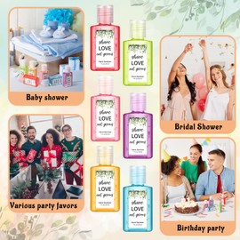 Frienda 24 Packs Share Love Not Germs Mini Hand Sanitizer Bulk Bridal Shower Travel Size 1fl oz Scented Hand Sanitizer Assorted Scents Thank You Gifts for Guest Baby Shower Wedding Party Favors