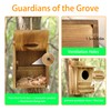 Large Owl House Outdoor (15x9x7.6 in) - Carbonized Cedar Nesting