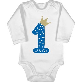 Shirtracer - Baby Bodysuit Long Sleeve Girl Boy - 1st - First Birthday, 1 White