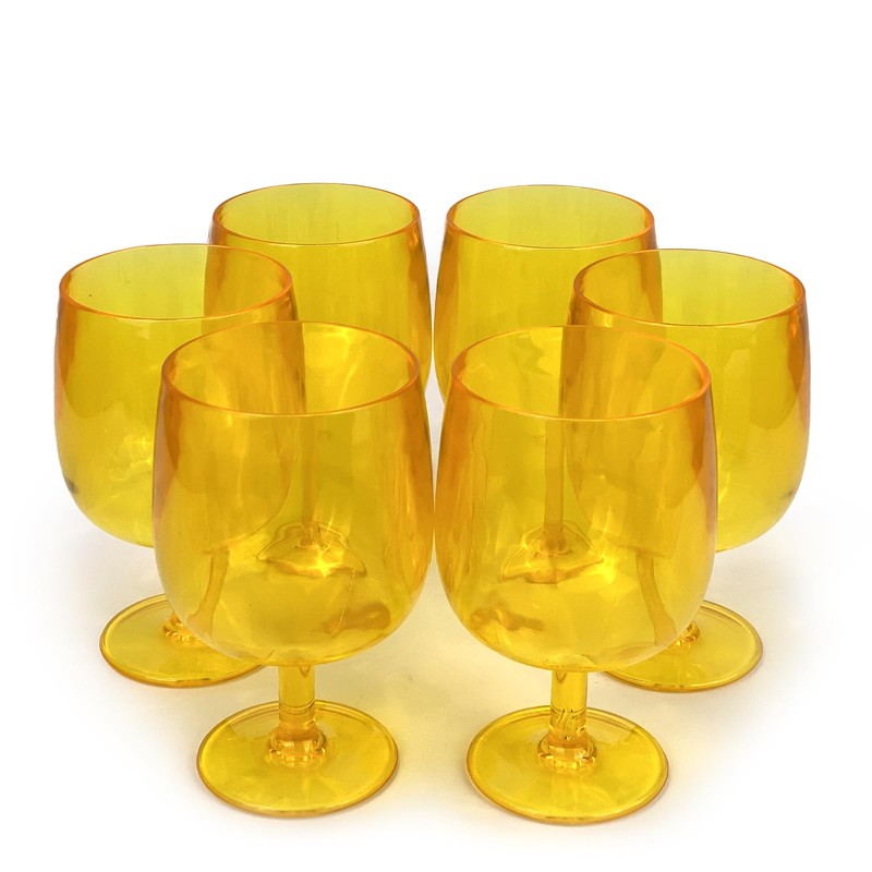 Yalin Set of 6 Unbreakable 12 oz Acrylic Plastic Wine