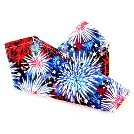 4th July Fireworks Prints Star Bursts Red White Blue Patriotic Holiday Dog Bandana No-Tie Pet Bib READY to SHIP