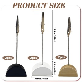 Pack of 6 Photo Holders with Clips, Durable Photo Holder, Wooden Photo Stand, Memo Clip Holder, Place Card Holder, Postcard Holder for Pictures, Cards, Note Paper Clip