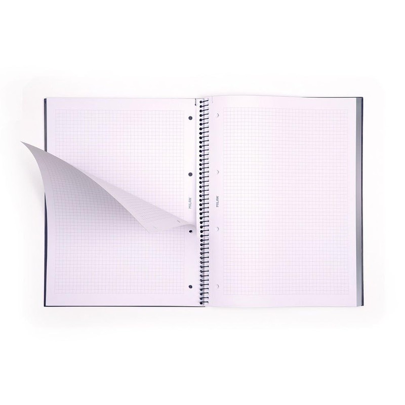 MILAN® A4 notebook with hardcover, 5x5 mm grid, 80 sheets,