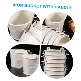 FUNOMOCYA 12Pcs Flower Bucket Nordic Style Succulent Planters with Handle Versatile Iron Art Flower Pots for Balcony and Home Decor Chic and Durable Storage