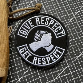 Give Respect-Get Respect Morale Meme Patch Embroidered Backpack Hook Loop