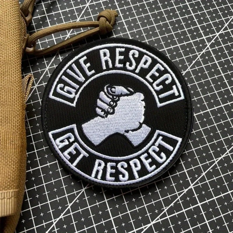 Give Respect-Get Respect Morale Meme Patch Embroidered Backpack Hook Loop