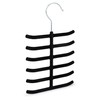 Set of 3 Non-Slip Velvet Tie Hangers, Black - Holds