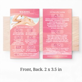 Havongki - 100 Pack - 2 x 3.5" Premium Waxing Aftercare Instructions Cards PMU Care Supplies for Professional Esthetician - WA05A100_N