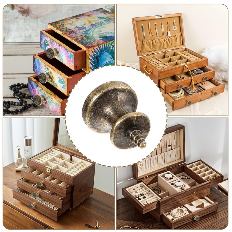 Trinkrittey 10Pcs Mini Drawer Knobs, Cabinet Knobs Self-Tapping Screws Pulls