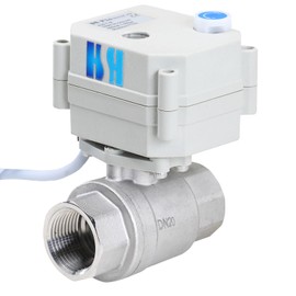 HSH-Flo 3/4" DN20 NPT 2 Way 12VDC 9-24VAC/DC Stainless Steel 304 Normally Closed Electrical Position Feedback On/Off Motorized Ball Valve