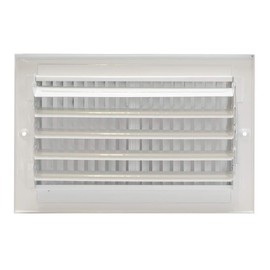 EZ-FLO 61610, White Two-Way Sidewall/Ceiling Register, 10 inch (W) x 6 inch (H) Duct Opening, 10" x 6"