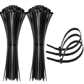 JEMLYD 24 Inch Heavy Duty Zip Ties – 50 Pack UV Resistant Extra Large Cable Ties, 180 LBS Tensile Strength – Self-Locking Industrial Wire Ties for Indoor & Outdoor Use (24 x 0.4 inch 50 Pack)