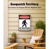Bigfoot WARNING No Trespassing Metal Sign – Sasquatch Decor Outdoor,