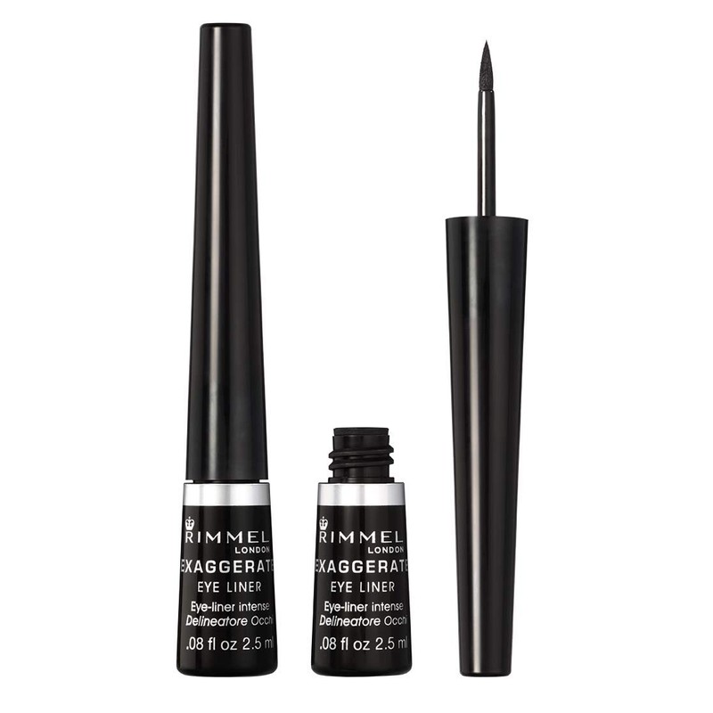 Rimmel London Scandaleyes Exaggerate Liquid Eyeliner, Intense Color, Long-Wearing, Waterproof,