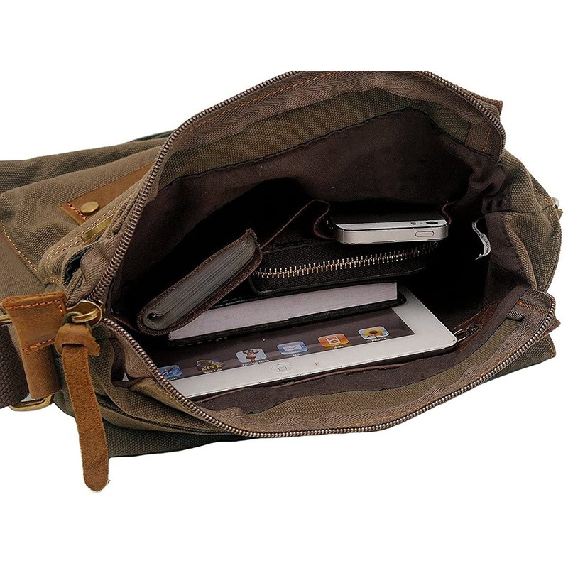 Sechunk Canvas Shoulder Bags Crossbody Messenger Daypack for Men and