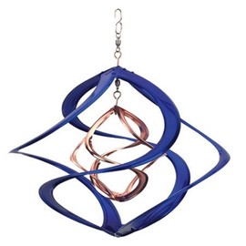 Red Carpet Studios The Original Cosmix Deluxe Helix Wind Spinner, Medium 14-Inch, Double Blue & Copper