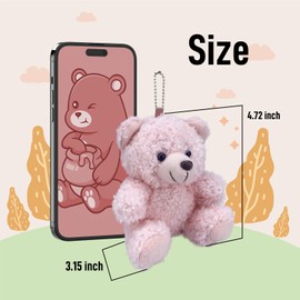 YJUBAOA 12 Pieces Mini Plush Teddy Bear Bulk,4 inch Small Stuffed Animal Toy, Soft Little Plush Bears for DIY Keychain Baby Shower Party Favors Keychain Bag Charm Supplies (Pink)