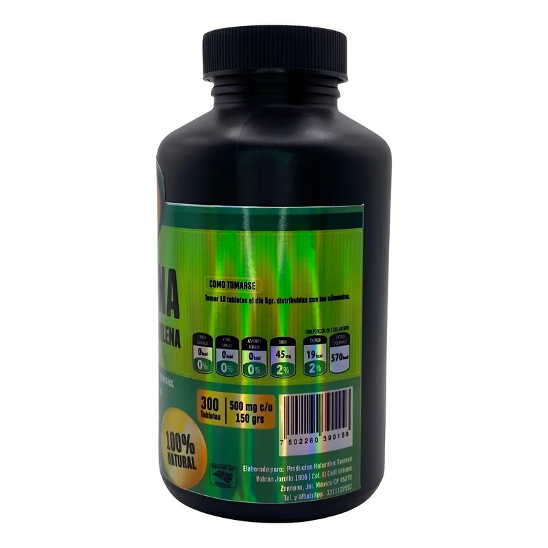 3 Pack Spirulina Máxima Orgánica Chilena 300tabs 150gr Cu.