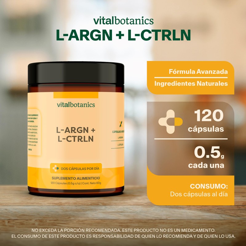 L Arginina y L Citrulina 120 Cápsulas | Suplemento Esencial