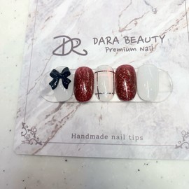 Next day delivery⭐Checked ribbon nail⭐ / 다음날 발송⭐체크 리본네일⭐