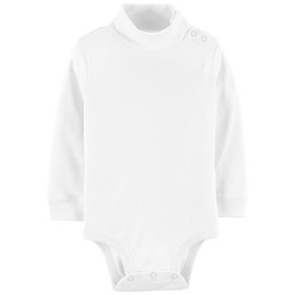 Carter's Baby Girls' Cotton Turtleneck (White Bodysuit, 18 Months)