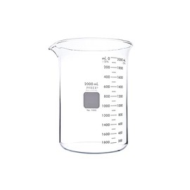 PYREX Griffin Borosilicate Glass Beaker - Low Form Graduated Measuring Beaker with Spout – Premium Scientific Glassware for Laboratories, Classrooms or Home Use - PYREX Chemistry Glassware, 2L, 2/Pk