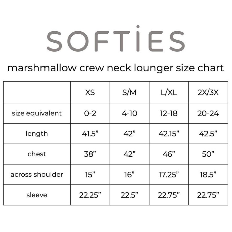 Softies Marshmallow Crew Neck Lounger with Pockets, Heather Stone, XS