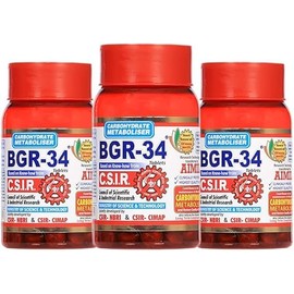 Generic Pack of 3 Artcollectibles IndiaBGR-34 Tablets | Carbohydrate Metaboliser | BGR34 | BGR-34 | bgr34 | BGR 34 | BGR 34
