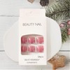 Square Press on Toenails Pink Fake Toenails with Glitter Design